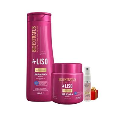 Imagem de Kit Mais Liso 1 Shampoo 350ml 1 Máscara 250ml BioExtratus + Presente L