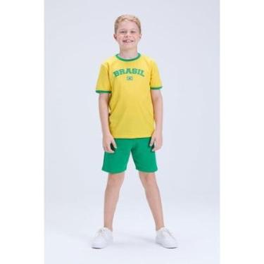 Imagem de Conjunto Infantil Masculino Brasil Copa Verão-Masculino