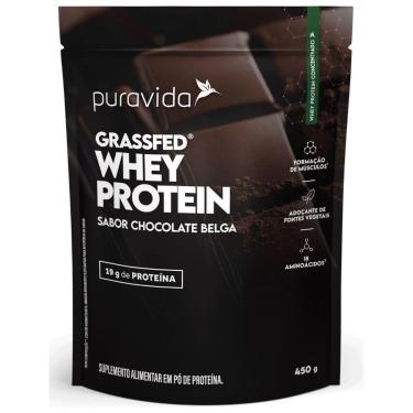 Imagem de Whey Protein Concentrado Chocolate Belga 450g - PuraVida-Unissex