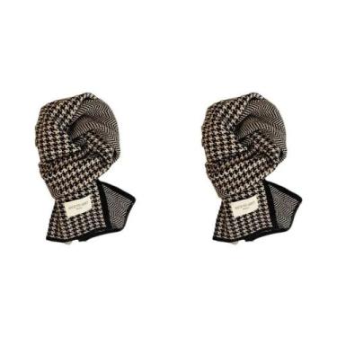 Imagem de Cachecol Feminino De Inverno Grosso De Tricô Dupla Face Fofo E Quente 