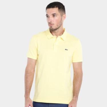 Imagem de Camisa Polo Lacoste Slim Fit Piquet Masculina, Amarelo claro, M