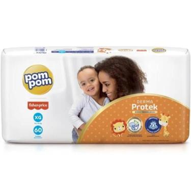 Imagem de Fralda pom pom  fisher price derma protek XG C/60 fraldas - Ontex