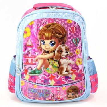 Imagem de Mochila Infantil Escolar Menina Bolsa de Costas Resistente - OKI-NI, B