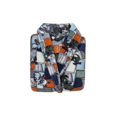 Imagem de Roupão Infantil Microfibra Camesa Estampa Dino G