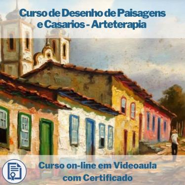 Imagem de Curso on-line em videoaula de Desenho de Paisagens e Casarios - Arteterapia com Certificado
