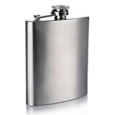 Imagem de Cantil Bolso Militar Inox Garrafa Armazenar Bebida 210ml Álcool Porta Whisky Vodca Garrafinha Viagem