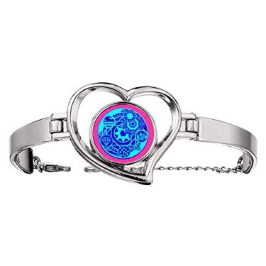 Imagem de Bracelete com combinação de marcas, joia de coração, pulseira de arame, Medium, Metal