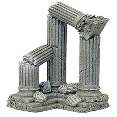 Imagem de Blue Ribbon Ornamento de aquário de resina Pet Products - seção de canto de três colunas, 23 C x 16,5 P x 28 A (006311)