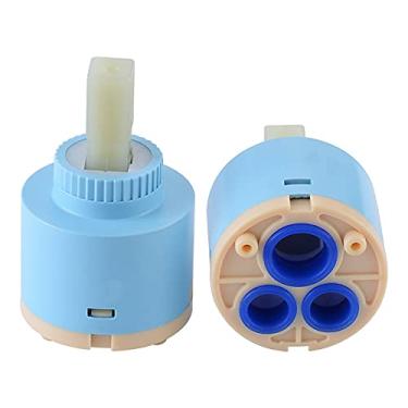 Imagem de Cartucho de torneira, válvula de cartucho de disco de cerâmica para torneiras de misturador monobloco para banheiro ou cozinha (3 furos 40 mm)