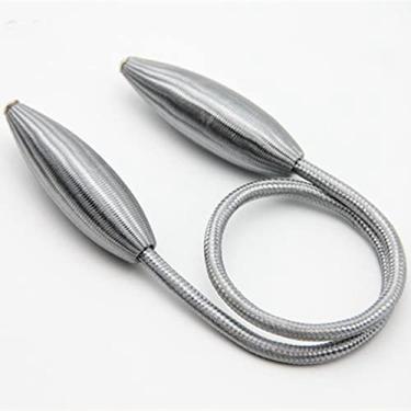 Imagem de Cortinas fortes com acessórios de haste de cortina de defletor de cortina de corda de liga de pelúcia, T0055, cinza