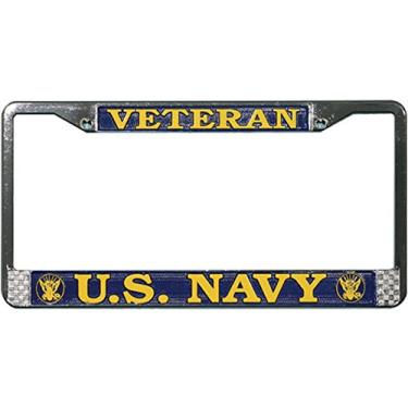 Imagem de Moldura de placa de licença de metal veterano da Marinha dos Estados Unidos