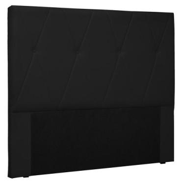 Imagem de Cabeceira Estofada Cama Box Casal King Size Aquilla 195cm Corano Preto