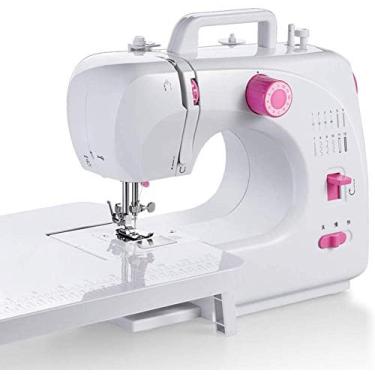 Imagem de Máquina de costura mini portátil pequena máquina de costura compacta ajustável 2 velocidades multifuncional máquina de costura elétrica para iniciantes atualizados