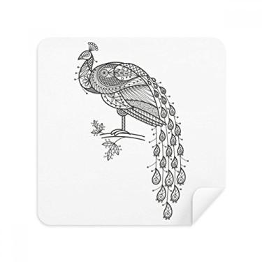 Imagem de Bird Paint Peafowl Pano de limpeza de tela de óculos coloridos tecido de camurça pacote com 2