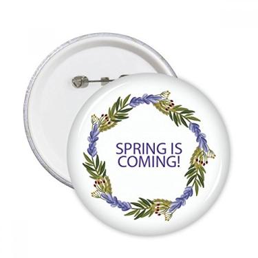 Imagem de Guirlanda redonda flor azul planta pinos redondos crachá botão emblema acessório decoração 5 peças