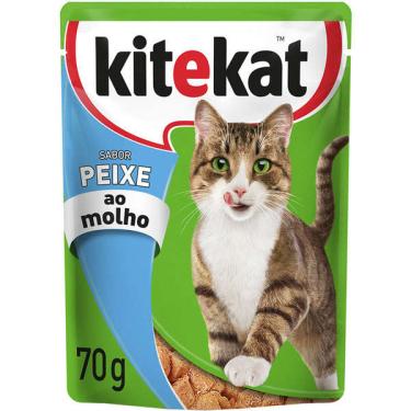 Imagem de Ração Kitekat Sachê Peixe para Gatos Adultos - 70 g