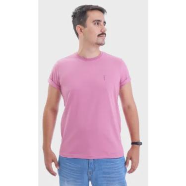 Imagem de Camiseta Masculina Basica Inspire Expire 100% Algodao Organico - Rosa Floral
