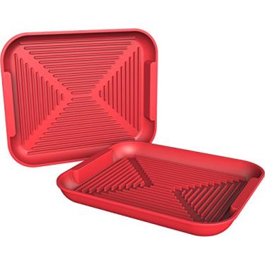 Imagem de GoodCook Grelha de micro-ondas para uso diário, bandeja de bacon livre de BPA e bandeja de cozinha, panelas de micro-ondas de 25 cm para bacon, salsicha e cachorro-quente, seguro para calor a 204 °C,