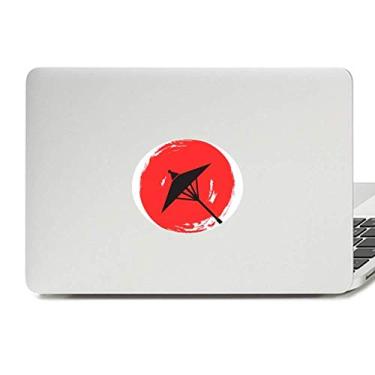 Imagem de Adesivo de notebook com ilustração de pintura de pincel japonesa com emblema de vinil gráfico para laptop