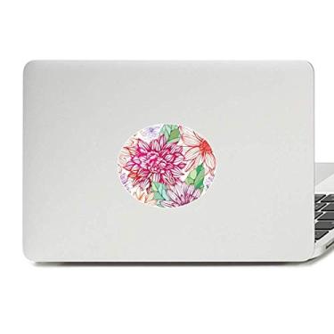 Imagem de Adesivo de notebook com estampa de flor e pompom de vinil para decoração colorida