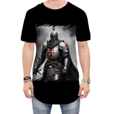 Imagem de Camiseta Longline Cavaleiro Templário Cruzadas Paladino 5 - Kasubeck S