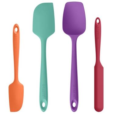 Imagem de U-Taste Espátula de silicone resistente ao calor – Raspador de tigela de cozinha de grau alimentício à prova de calor de 600ºF, utensílio de cozinha de borracha flexível e resistente para misturar
