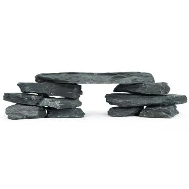 Imagem de FISCAPE 11 pedras naturais de aquário de 5 a 20 cm, rochas perfeitas para aquários, modelos de paisagismo, decoração de tanques, caixas de anfíbios - rochas de ardósia