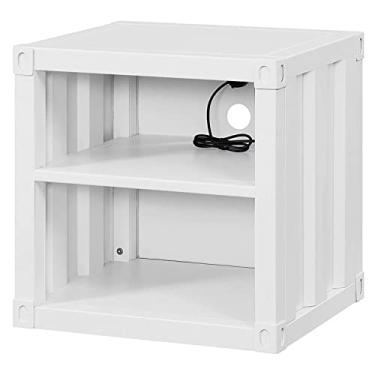 Imagem de Mesa de cabeceira moderna, mesa de cabeceira, armário, pier lateral, espelho de computador, mesa e cabana para quarto, sala de estar, banheiro (cômoda de metal unmetal) (mesa de cabeceira branca com