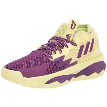 Imagem de adidas Tênis de basquete unissex Dame 8, Matiz amarela/roxo glória/verde sinal, 12.5