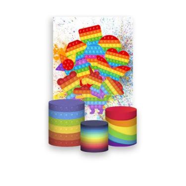 Imagem de Painel De Festa Vertical 1,50 x 2,20 + Trio De Capas Cilindro - Brinqu