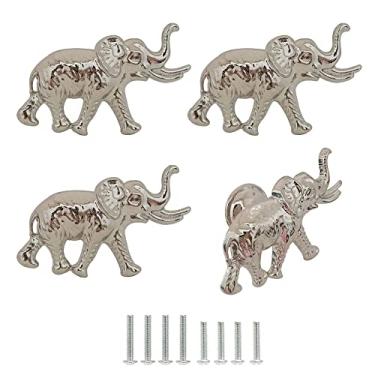Imagem de Puxadores de armário de elefante, puxadores decorativos vintage em forma de elefante em forma de elefante para gaveta de porta, armário, puxadores de cômoda antigos, puxadores de móveis de ferragens