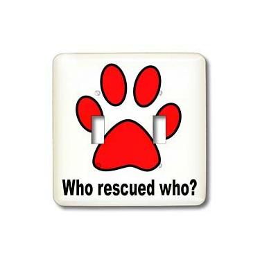 Imagem de 3dRose LLC lsp_161109_2 Who Rescued Who Dog Lovers Rescue Dog Switch, Vermelho