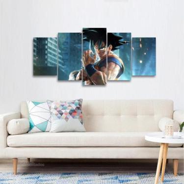 Imagem de Quadro Dragon Ball Para Quarto Goku Mdf 5 Peças 125x60 - Wall frame