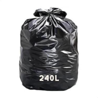 Imagem de Saco de Lixo Preto 240 Litros com 50 unidades suporta 40 kg - Sunset