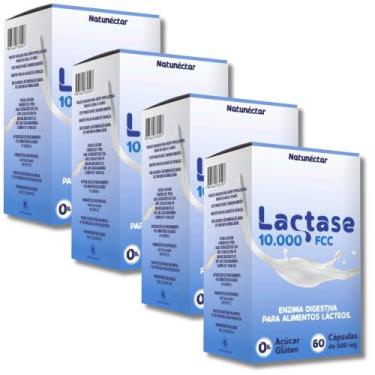 Imagem de Kit Combo 04 UND Lactase Total 240 Cápsulas 10.000fcc Enzima Digestiva