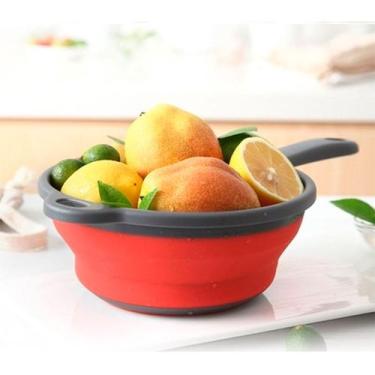 Imagem de Escorredor De Silicone De Cozinha Dobrável Frutas Vermelho - FX
