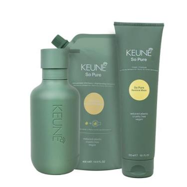 Imagem de Kit Keune So Pure Restore Shampoo Refil Máscara e Dispenser Frasco (3 