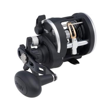 Imagem de PENN Carretel de pesca Rival Level Wind Conventional Inshore/Nearshore, HT-100 Star Drag, máximo de 6,8 kg | 6,8 kg, carretel de alumínio forjado e usinado, preto/prata