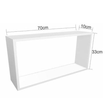 Imagem de Nicho Módulo Em Mdf Branco Retangular 70x33x10 Decoração - Tesori Deco