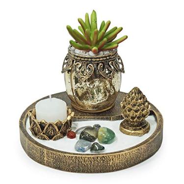 Imagem de Jardim Zen Redondo Vaso Suculenta Castiçal Incensário Pinha