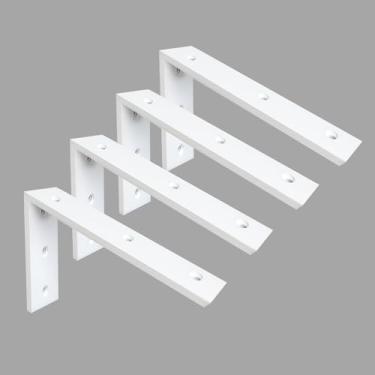 Imagem de Walwe Suporte De Bancada, Pacote Com 4 Unidades, 10 Polegadas, Resistente, 3/8 Espessura, Bancada Em Granito Branco, X 6 2,5, Prateleira L, Corbels Lareira Para Bancadas
