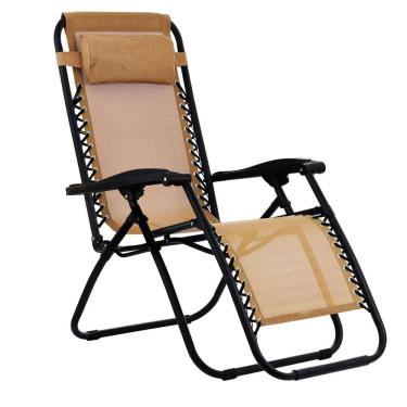 Imagem de Espreguiçadeira Gravidade Zero Dobrável Premium Bege