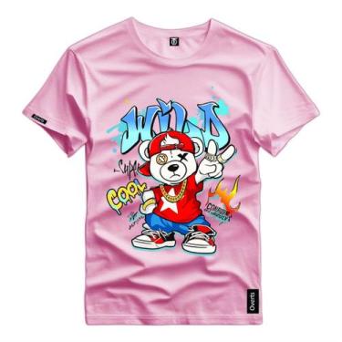 Imagem de Camiseta Masculina Personalizada Urso Style Boné Pra Trás Camisa Algod
