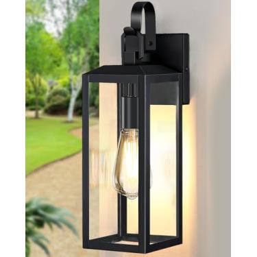 Imagem de MYHXQ Luminárias De Parede Grandes Para Áreas Externas 16'', Pretas Modernas, Arandelas À Prova D'Água Varanda, Entrada Casa, Lanternas Fazenda, Pátio, Garagem, 1 Pacote