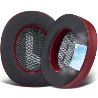 Imagem de SOULWIT Almofadas De Substituição Com Gel Refrescante Para Fones Ouvido Sem Fio Jbl Live 500Bt/Live 500Bt, Auriculares Espuma Isolamento Ruído - Borgonha