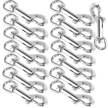 Imagem de HOZEON 15 Ganchos De Pressão Com Olhal Giratório 3,5", Clipes Ponta Única Para Serviços Pesados, Metal Chaveiro, Bandeira, Varal, Alça Câmera, Varal