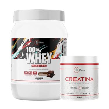 Imagem de Kit Whey Protein 100% Concentrado Pote 900g + Creatina Monohidratada 100% Pura 150g - TAG Nutrition (Pote 900G, Chocolate)