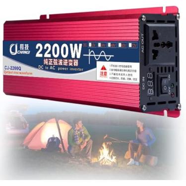 Imagem de Inversor De Onda Senoidal Pura 1600w 2200w 3000w 4000w 5000w 6000w 8000w Pro Power Inverter Dc 12v 24v 48v 60v 72v A 220v 230v 240v Ac Camper Conversor De Tensão Com Tela Lcd, 2200W, 12Vto220V