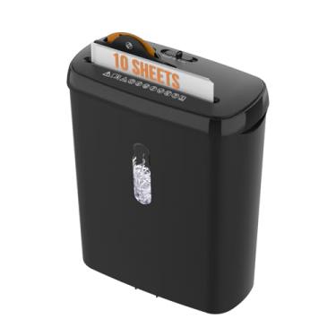 Imagem de suntiko Destruidor De Papel Com 10 Folhas Cortadas Em Tiras, Nível De Segurança P-2 Com Cesto De 3,17 Galões, Destruidor De Cd E Cartão De Crédito - Durável E Rápido - Sistema À Prova De Atolamento