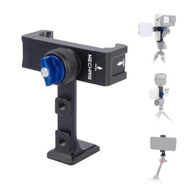 Imagem de Mechrig Braçadeira de suporte de telefone de liga de alumínio com rotação 360 com sapata fria e placa Arca - Suporte universal horizontal/vertical para iPhone Samsung Vlog acessórios de câmera de
